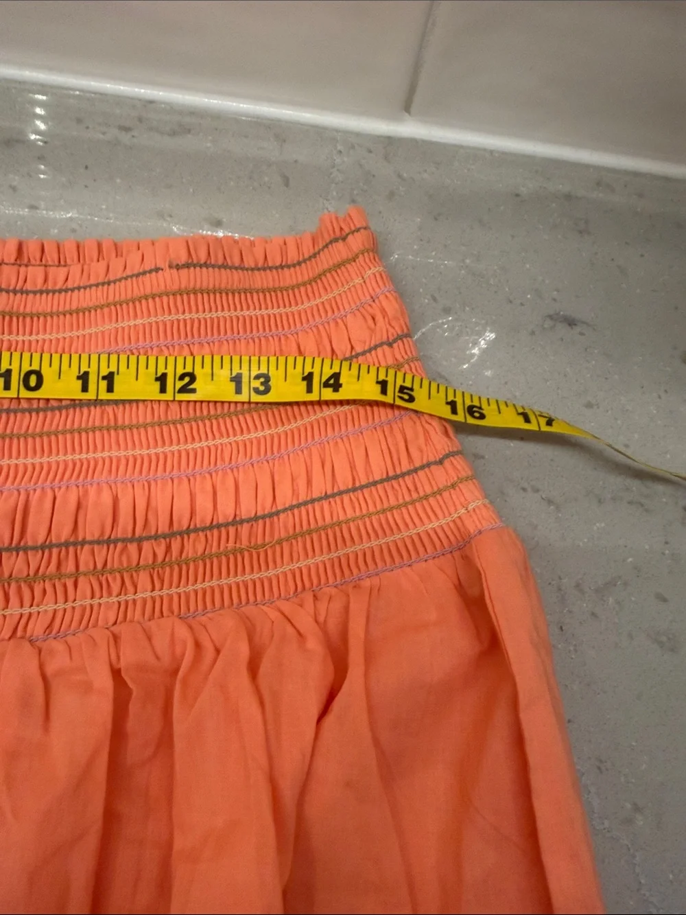 dRA matching set smocked Midi Skirt and cropped top in Coral Orange